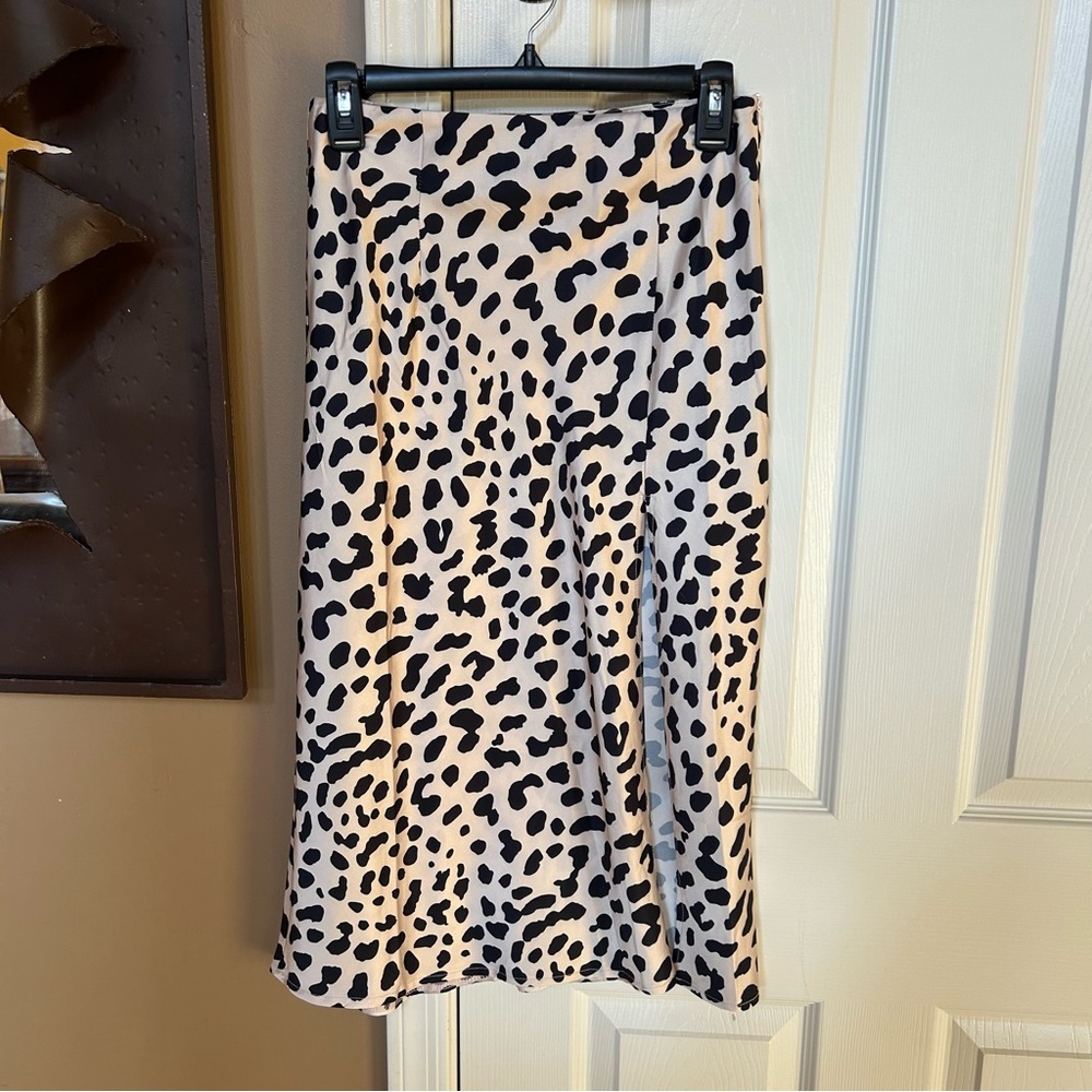 Princess Polly Black and Cream A-line  Skirt